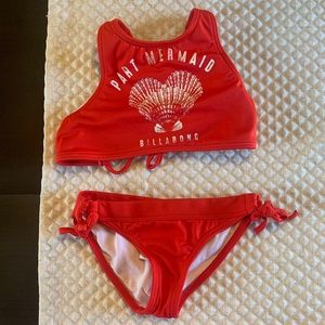 Billabong red 2 piece Toddler Swimsuit